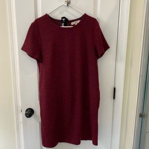 Loft cranberry short sleeve dress